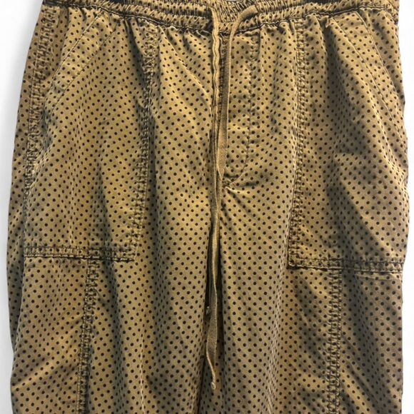 Anthropologie Polka Dot Velvet Jogger Pants Olive/Navy Size Medium - Picture 6 of 6